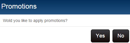 Apply promotions prompt