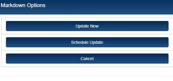 Markdown options. Update Now. Schedule Update. Cancel