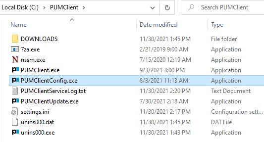 PUM Client files